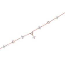 1ct Bracelet 18K Rose Gold Diamond Test Pass Lab-Created VVS1/D/Excellent