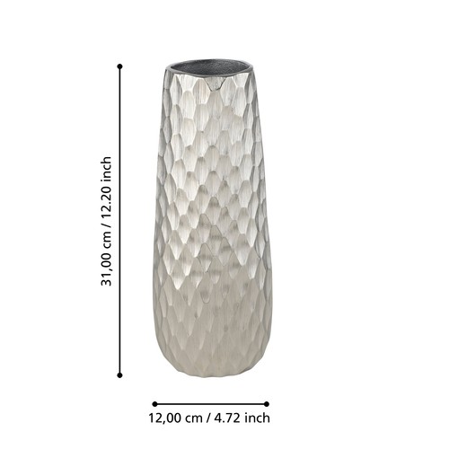 Metallvase gehämmert große Deko Vase Dekovase Wohnzimmer Stehvase 31 cm - Bild 4 von 5