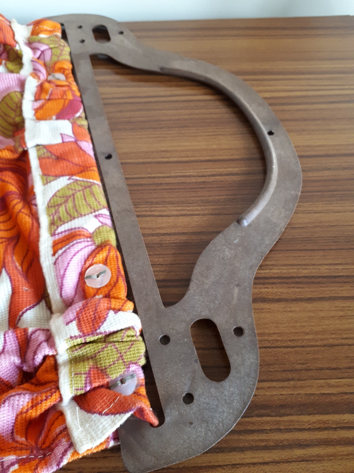 vintage shopping bag, 60s 70s retro hand bag, mid century knitting bag