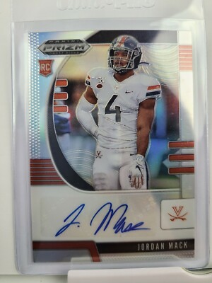 Jordan Mack 2020 Panini NFL Draft RC Auto Silver Prizm UVA - Carolina Panthers