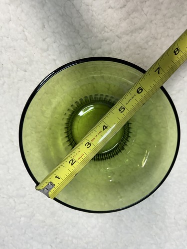 Christmas VINTAGE GREEN GLASS CANDY DISH SERVING BOWL Rare. 0006 - Picture 7 of 7