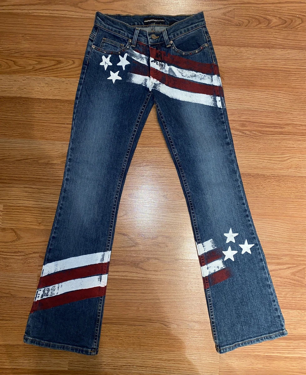 American Flag Jeans Women, American Flag Flare Jeans