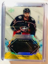  2019-20 UD Engrained Remnants #RNF Nick Foligno Columbus /100 STCK Blue Jackets