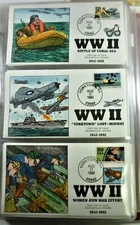 1992 WORLD WAR II - 20 Collins Hand Painted First Day Covers