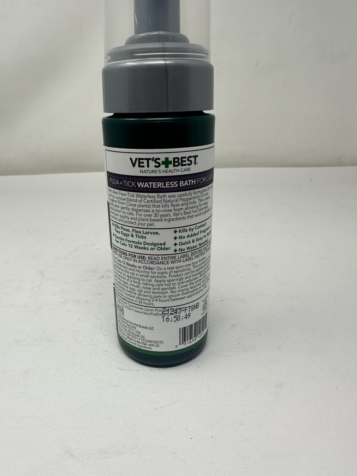 Vet's Best Waterless Cat Protection Bath Foam, 5 oz 