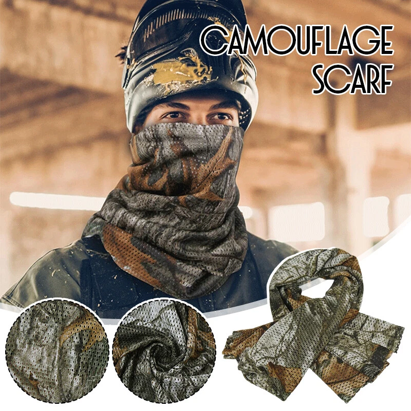 Bufanda de camuflaje de tácticas de caza transpirable y a prueba de viento toalla de malla de camuflaje Foto 2 de 4