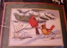 Dimensions Needlepoint Kit - FIRST SNOWFALL Cardinals - 1983 #2239 (SEALED) RARE