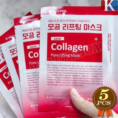 MEDIPEEL Red Lacto Collagen Pore Lifting Mask 30ml x 5 Stück Gesichtsmaske Bl...