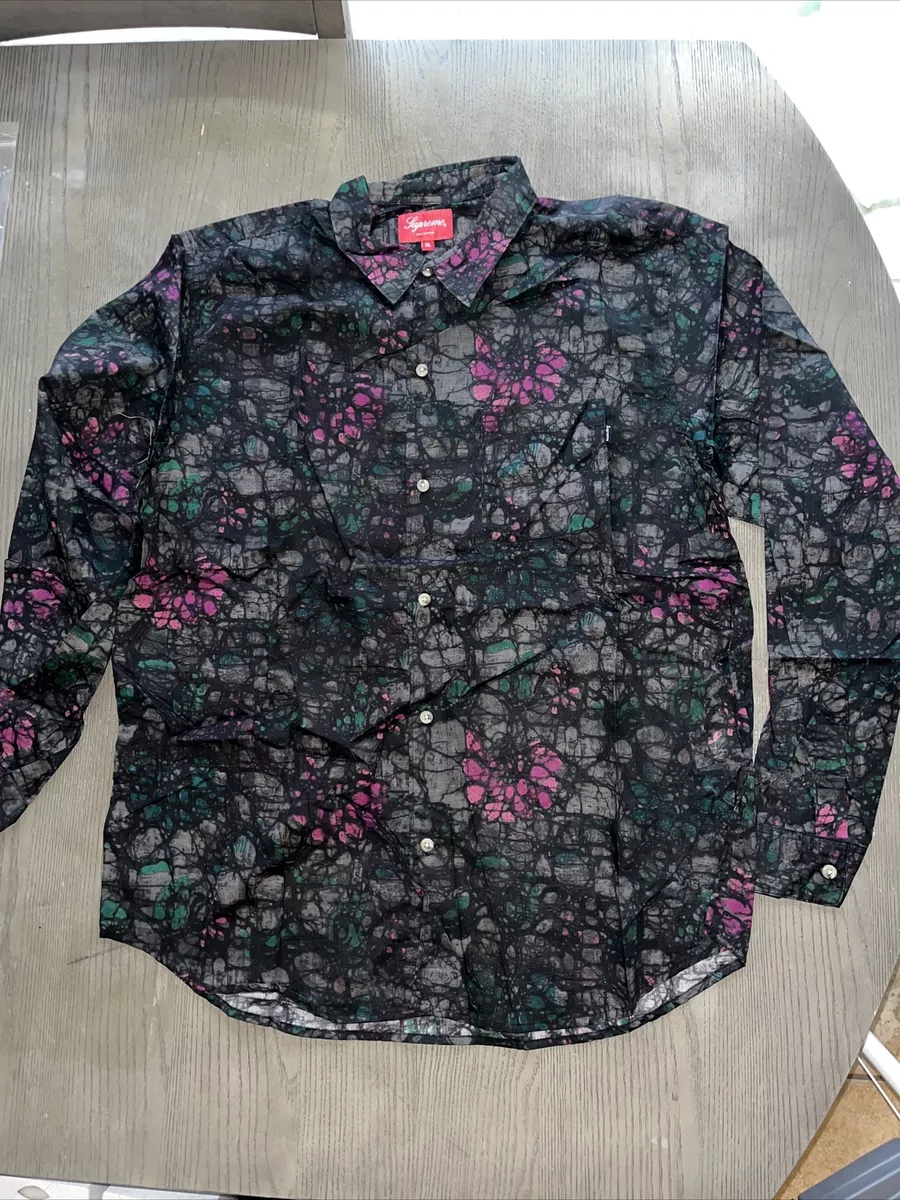 Supreme Abstract Floral Design Button-up Shirt Men's XL | eBay