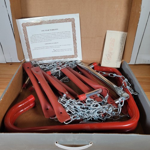 RES-Q-LADDER 15' 2 Story Fire Escape Safety Ladder All Steel Made in USA Vintage - Picture 8 of 20