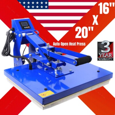 16 x 20'' inch Clamshell Auto Open Heat Press Machine with Magnet Base Heavy Duty