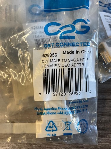 C2G #26956 DVI Male to SVGA HD15 Female Video ADPTR Adapter - FREE SHIPPING - 第 1/2 張圖片