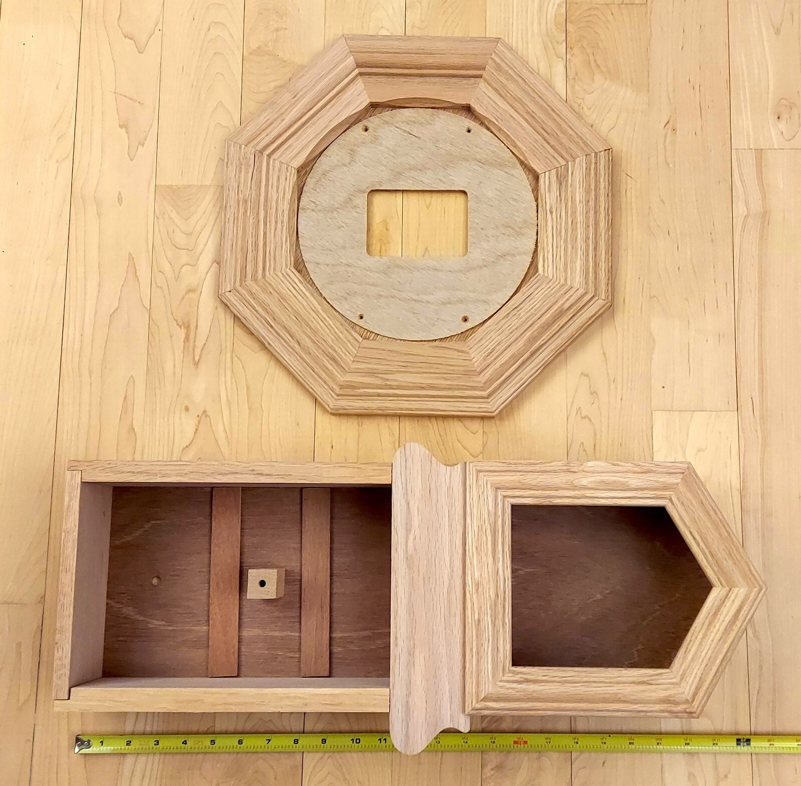 NOS Vintage School Clock Solid Wood Case Kit Build Your Own Clock Art