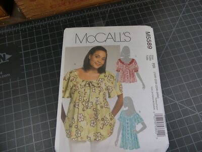 McCall's M5589 Sewing Pattern Uncut Cute Summer Top Button Front 18W-20W-22W-24W