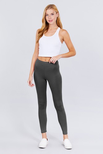WOMEN BASIC SOLID STRETCH COTTON SPANDEX LEGGINGS 8477 - Picture 7 of 35