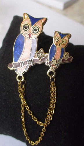 Grande Broche Vintage Or Et émail Cloisonné – Bijou Fantaisie élégant Pour Femme