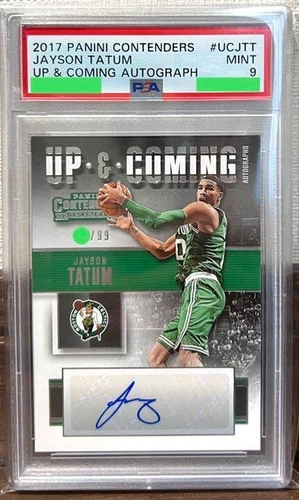 PSA9 Jayson Tatum 2017 panini contenders UP&COMING /99 auto autograph Celtics fr