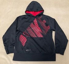 Nike Medium Boys Hoodie Black Red Sweatshirt Pullover