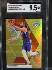 2019-20 PANINI MOSAIC KOBE CAREER GOLD SNAKESKIN RICKY RUBIO 1/8 SGC 9.5 SSP