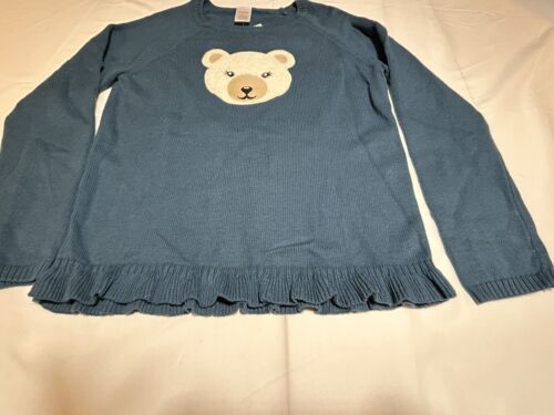 Gymboree Girls Size 12 Blue Sweater Polar Bear Appliqué Ruffle NWT Nordic - Picture 4 of 8
