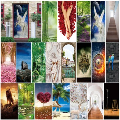 3D Wall Art Pegasus Beach Deer Door Sticker PVC Decal Self-adhesive Wrap Mural - image 1 of 4