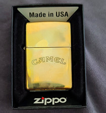 Zippo Camel Engraved Brass Cigarette Lighter Made in USA w/ Box