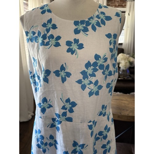 Draper James faux wrap 100% linen floral dress Size 12 NWT $138 - Picture 3 of 8