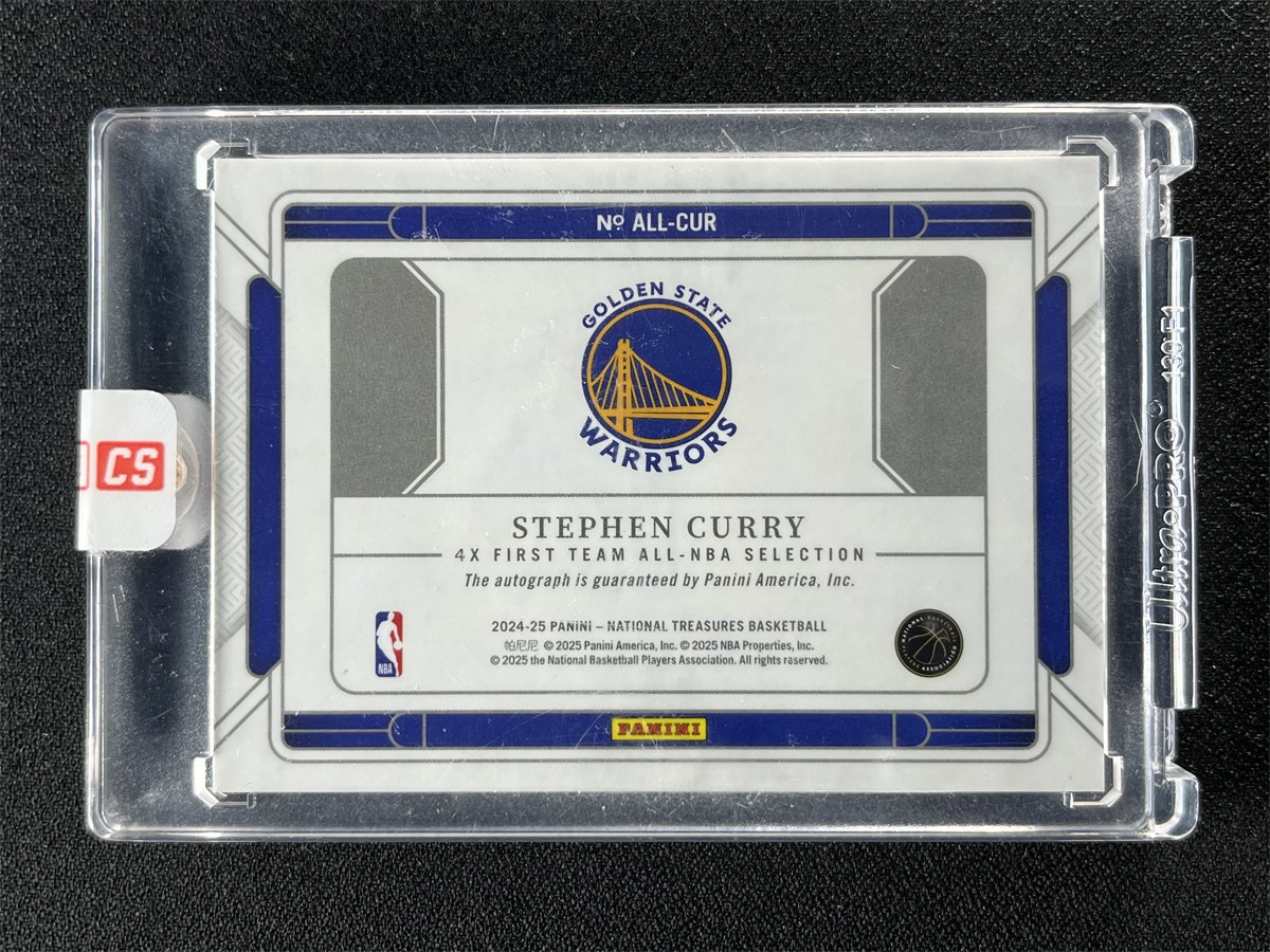 2024-25 Panini National Treasures Stephen Curry All-NBA Signatures Auto /15 view 2