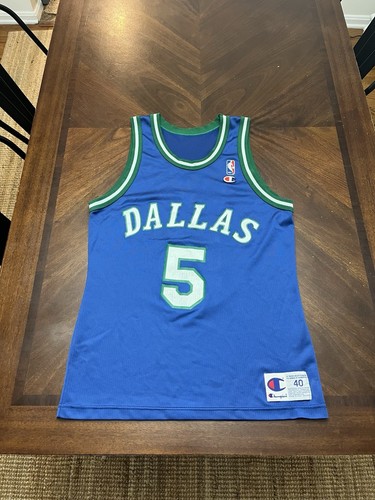 Vintage 90s Champion Jason Kidd #5 Dallas Mavericks Jersey Size 40 NBA - Picture 2 of 7