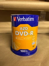 Verbatim DVD-R 4.7GB 16x AZO Recordable Media Disc 100 Disc Pack Sealed