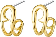 Gold Safety Pin Hoop Earrings