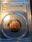 1920 D Lincoln Cent Looks Red But Listed R/B. Hard To Find In This Condirion.