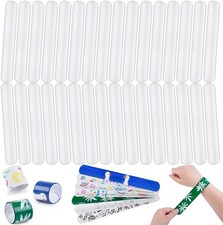 MCPINKY White Slap Bracelets Bulk, 72PCS DIY Snap Wristband To Do Slap Bracelet