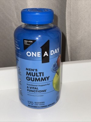 One A Day Men's Multi Gummy Nutritional Support 6 Vital Functions 170ct Ex 08/27