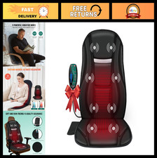 Vibration Back Massager with Heat - 8 Motors, 5 Modes, Chair Massage Cushion, Of
