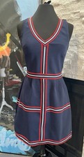 tommy hilfiger Navy With Red Trim Sailor Dress Side Zip Size Small Americana