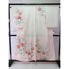Made-To-Measure Silk Batik Visitor's Wear with Camellia Pattern Japan