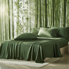 Bamboo Viscose Queen Sheet Set Soft Cooling Breathable Deep Pocket up to 18in