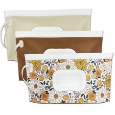 Wipe Dispenser,3-Pack Portable Refillable Wipe Container,Reusable Travel Baby...