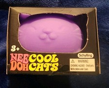       NEE DOH COOL CATS PURPLE CAT SQUISH TOY  NEW        RARE