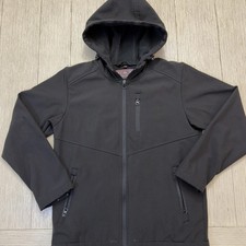 Forge Work Wear Jacket Youth XL Black Hooded Softshell Full Zip Workwear