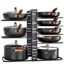 MUDEELA Pots and Pans Organizer Rack under Cabinet, 8-Tier Kitchen Black ....186