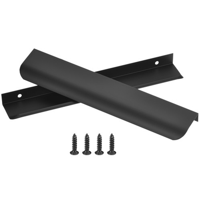 #ad 25 Pack Finger Edge Pull Furniture Drawer Handles 6.3quot; Hole Center Black $38.66
