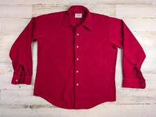 Vintage 70s Big Mac JCPenney Shirt Mens Large Red Corduroy Button Up*