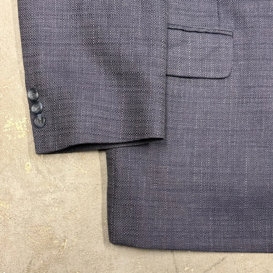 Coppley Wool Linen Silk Blazer Hopsack Sport Jacket Blue 46 L - Image 3 of 4