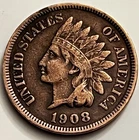 1908 Indian Head Cent Penultimate Year Low Mintage Penny JC1923