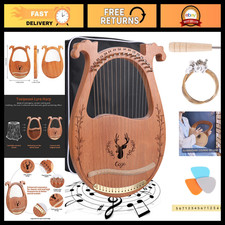 16-String Mahogany Lyre Harp - Acoustic Lap Harp for Adults  Beginners