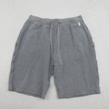 Polo Ralph Lauren Waffle Knit Lounge Short Men M Gray Thermal Drawstring Comfort