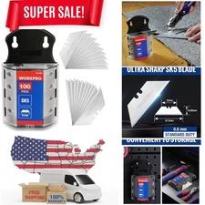 SK5 Steel Utility Knife Blades 100-Pack with Dispenser - Sharp & Durable