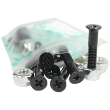 Skateboard Mounting Nuts and Bolts 1" Phillips - Black